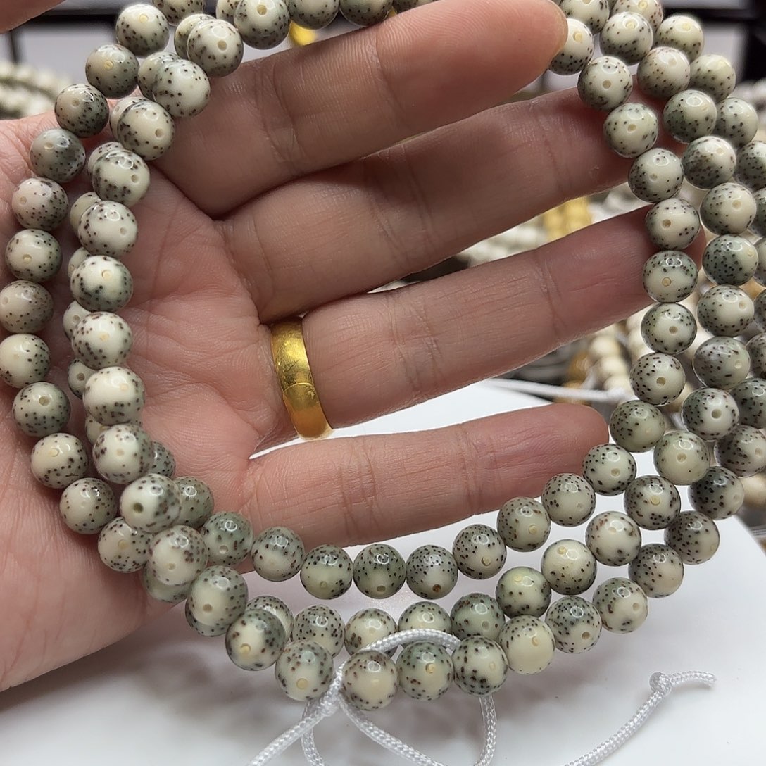 星月菩提吊坠8龙蛋绿果冻大留白