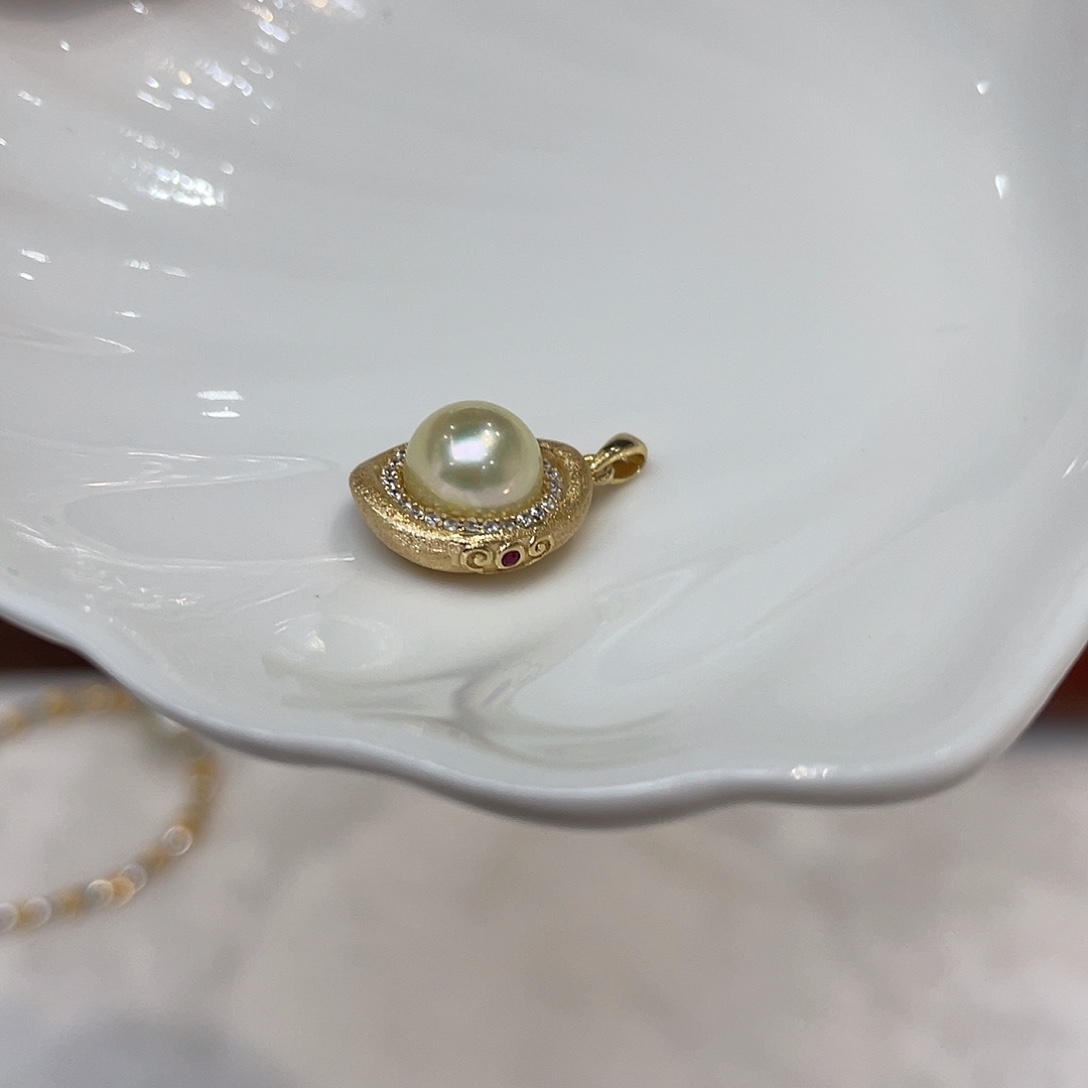 吊坠(不含链)银S925镶嵌海水珍珠