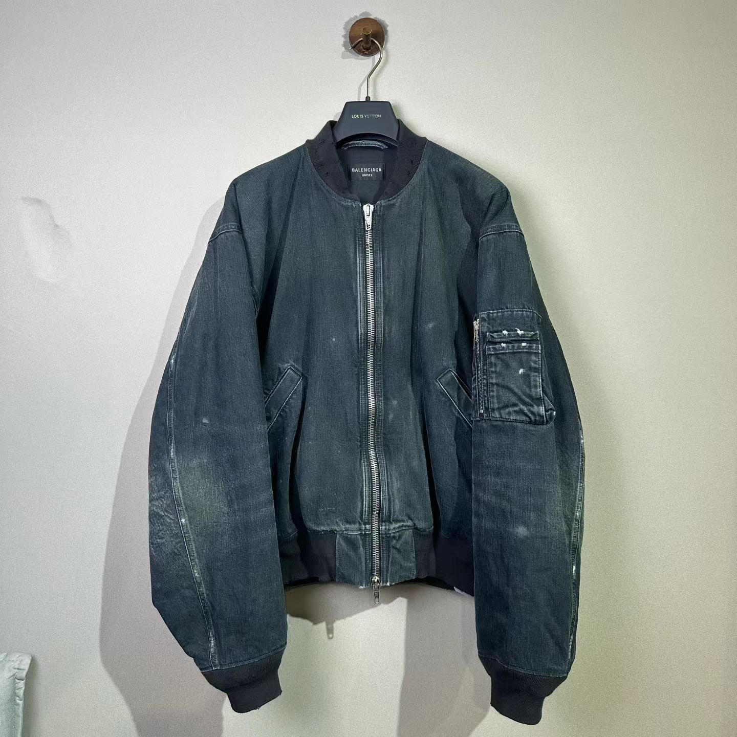 未使用 Balenciaga/巴黎世家 s码/时尚/新款Bomber水洗做旧夹克