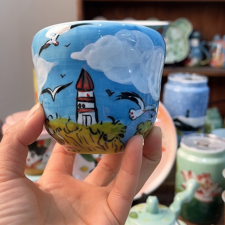 陶景德镇釉下手绘陶瓷 