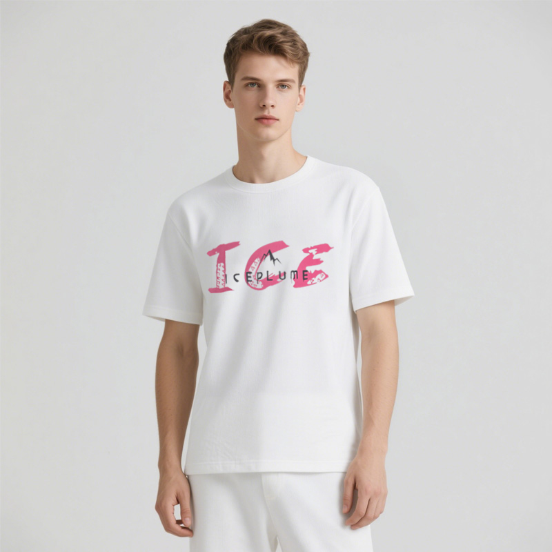 ICEPLUME短袖男t恤2025新款休闲男士T恤时尚圆领潮流经典