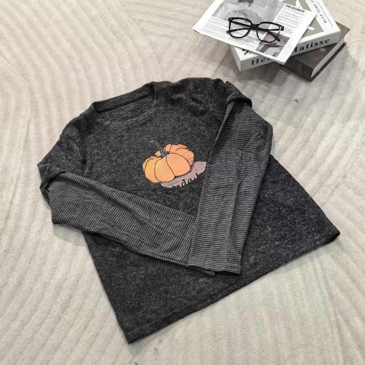 G衣长60    6011-22【贝贝南瓜】假两件打底