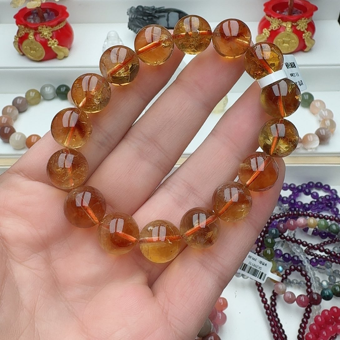 水晶手链未镶嵌黄塔晶13.5mm