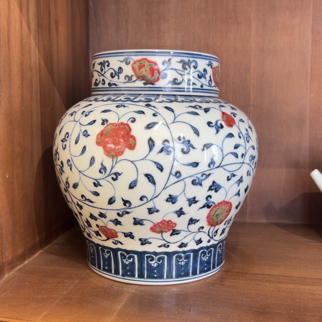 H明和堂缠枝莲天字罐