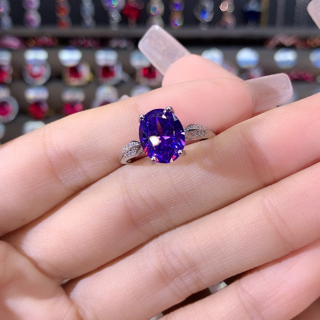 银S925镶嵌戒指碧玺白810