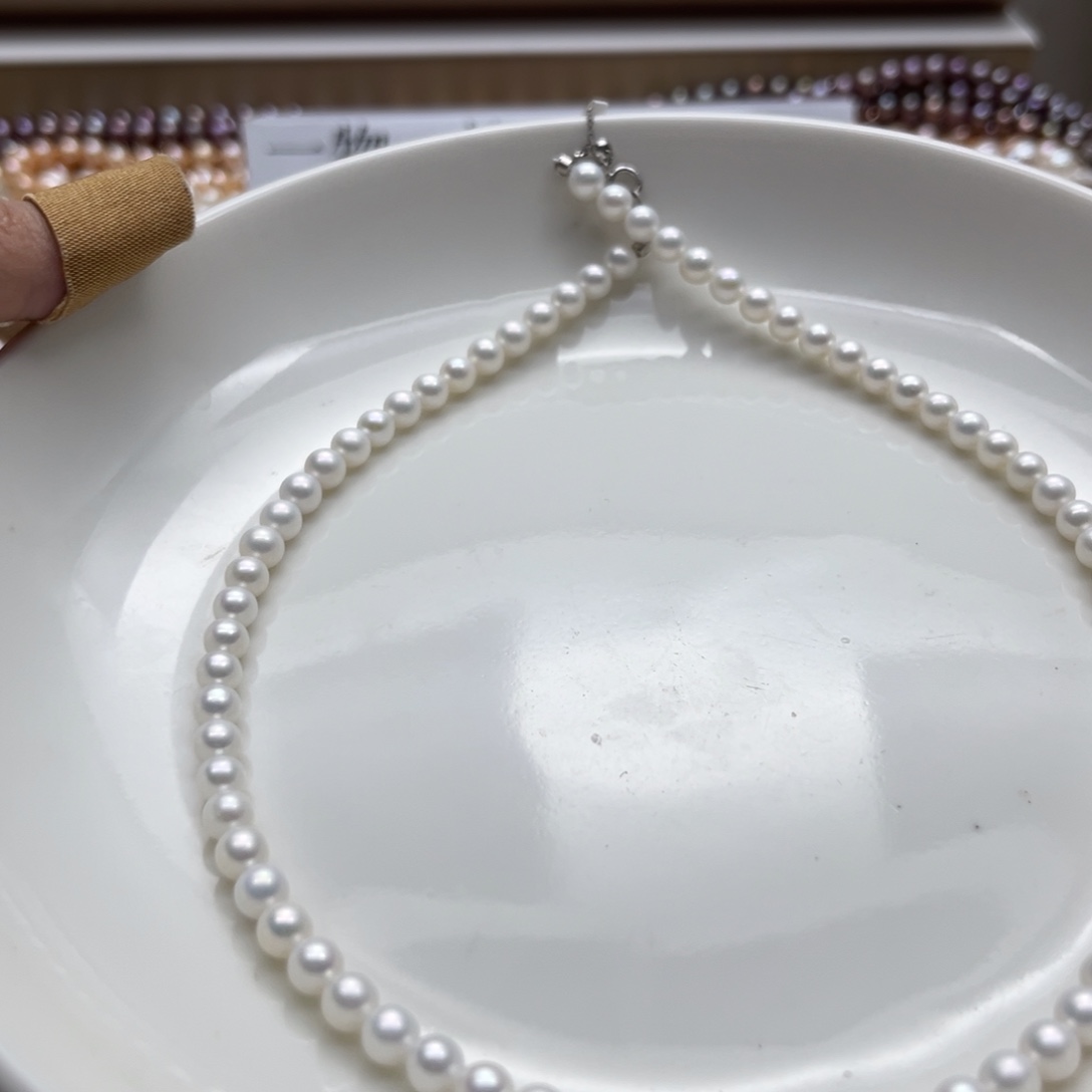 淡水珍珠项链银S925镶嵌