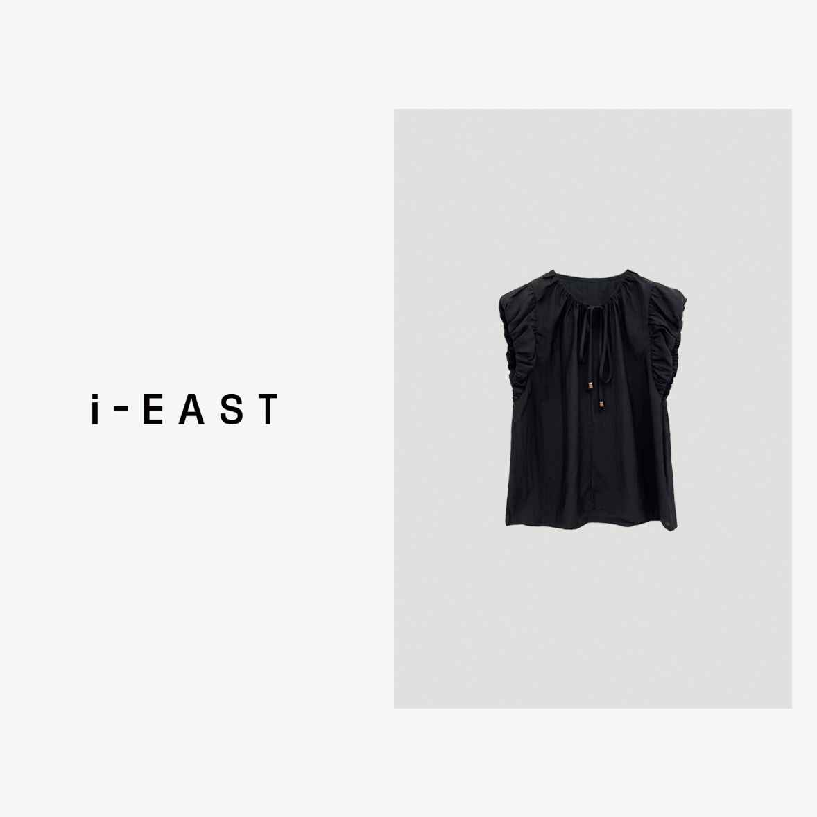 i-EAST 泡泡部落~褶皱小泡泡袖无袖T恤上衣-4X T12498