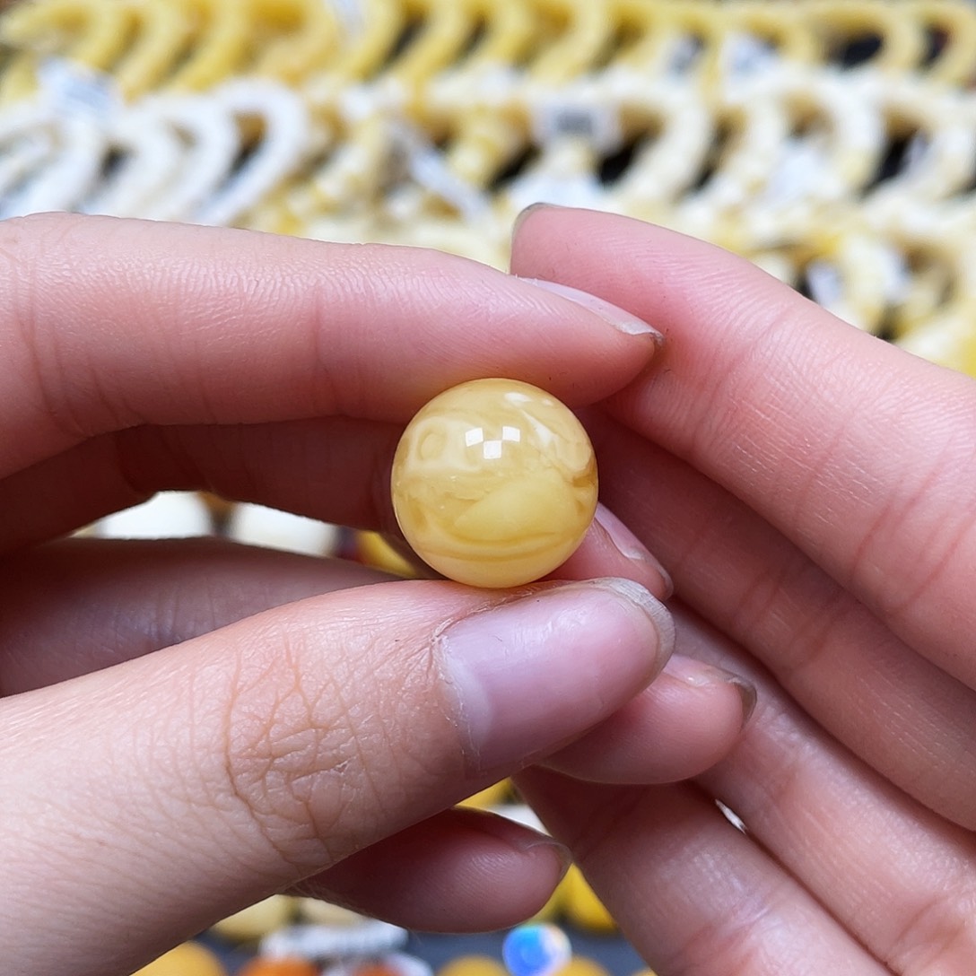 未镶嵌琥珀裸石圆珠14.4mm