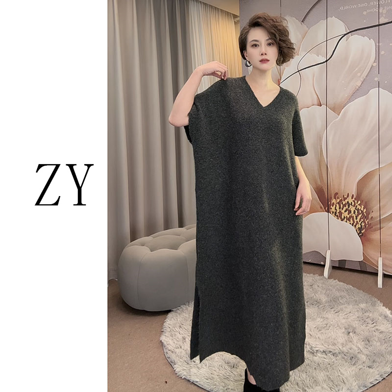 欧洲站秋冬新款女装法式裙子长款毛衣裙内搭打底针织背心连衣裙