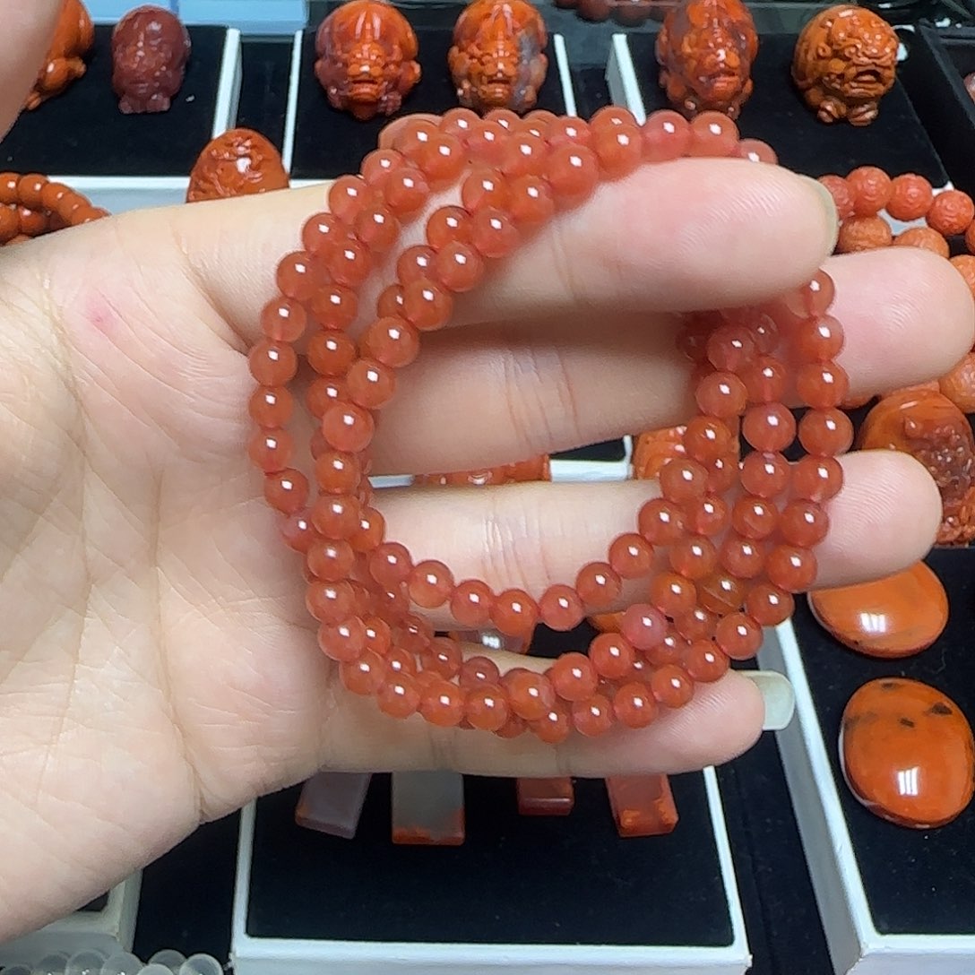 南红玛瑙未镶嵌手链