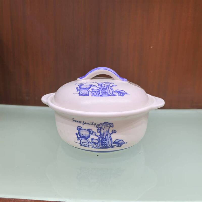 景德镇珍宝1875蓝色小熊0.8升陶