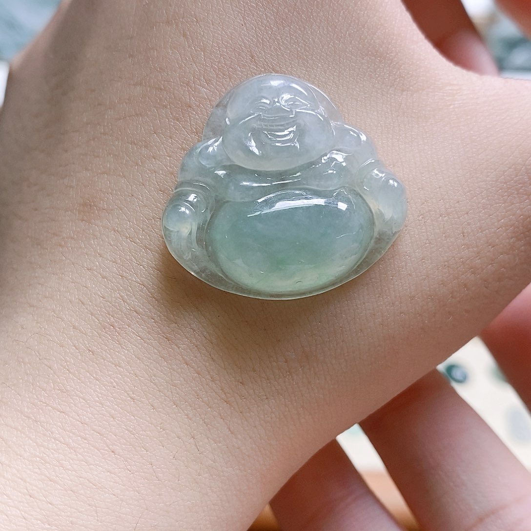 翡翠未镶嵌挂件佛公