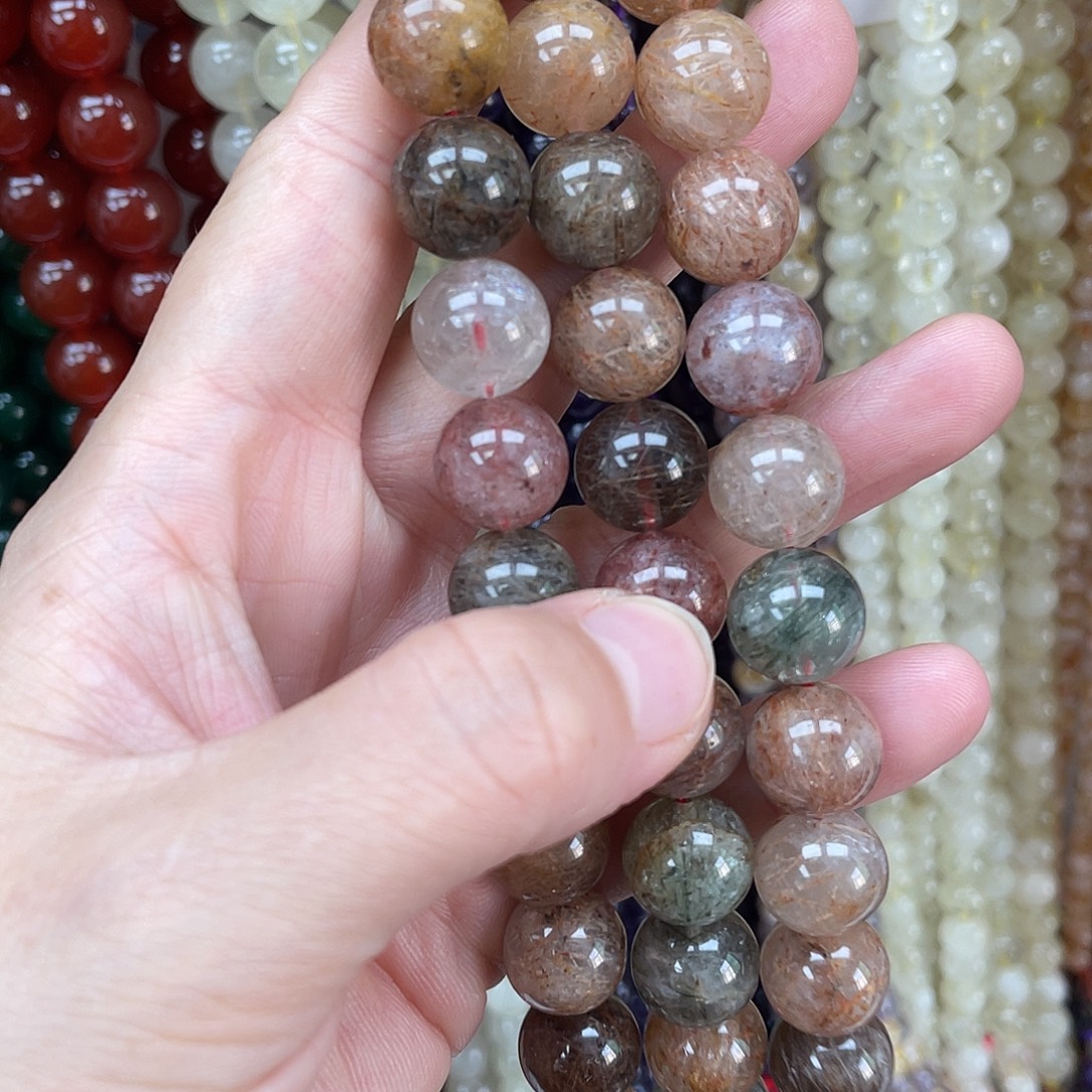 玛瑙/玉髓未镶嵌半成品彩发晶12.m