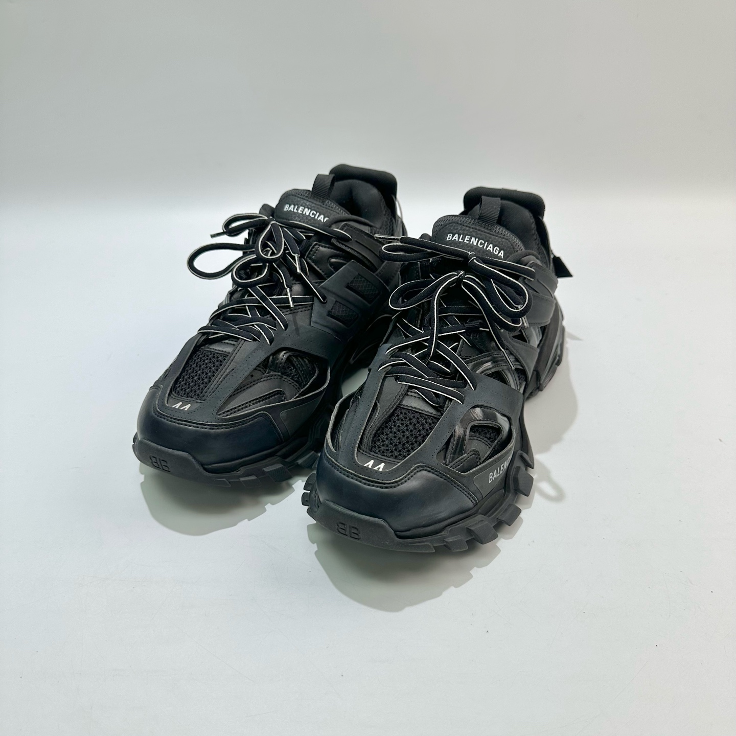 95新 Balenciaga/巴黎世家 44码 纯黑Track1.0老爹鞋 SY0906