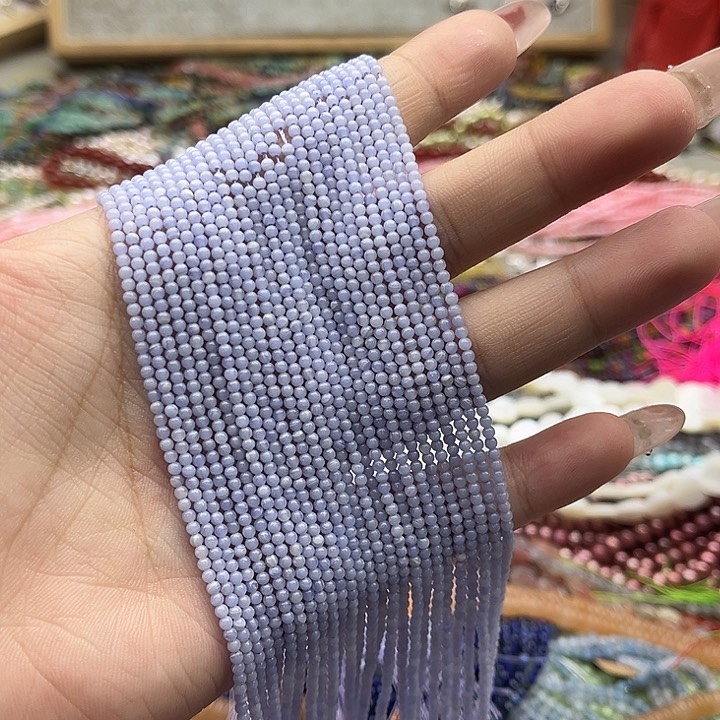 玛瑙/玉髓珠宝半成品未镶嵌2条2mm左右紫玛瑙