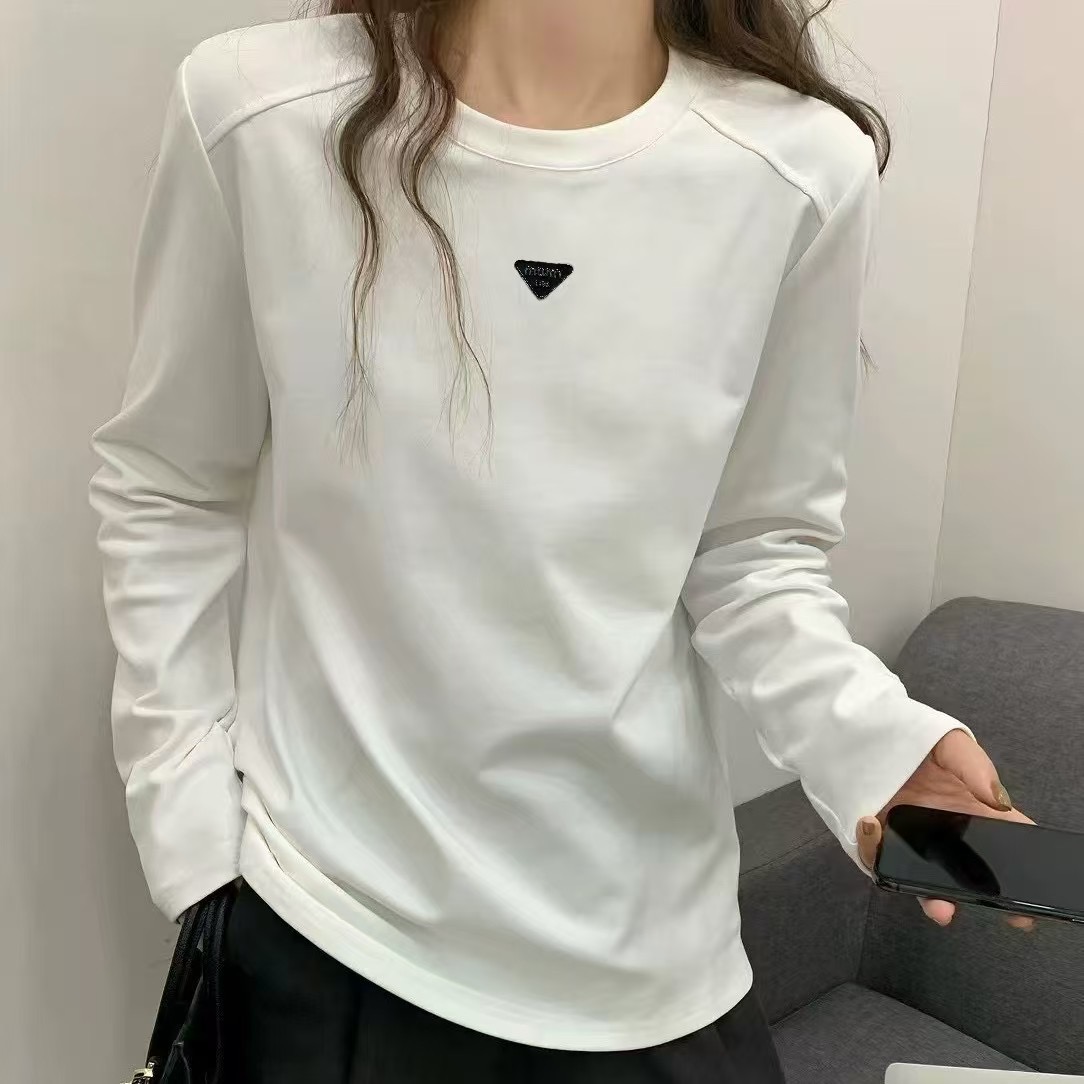 2512#三角标长袖T恤长袖打底