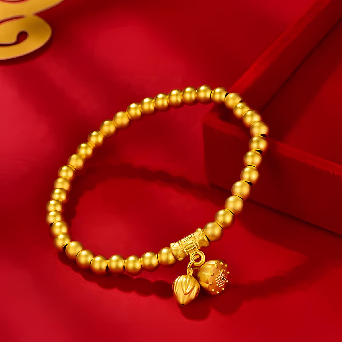 足金999精品竹节两世欢卡5mm手串CH6754