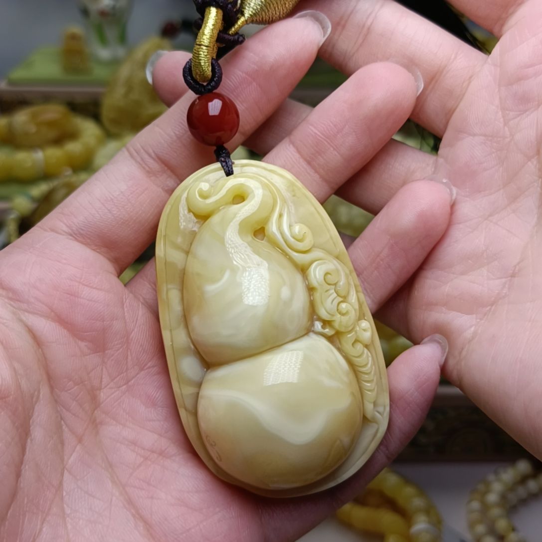 未镶嵌蜜蜡裸石葫芦牌