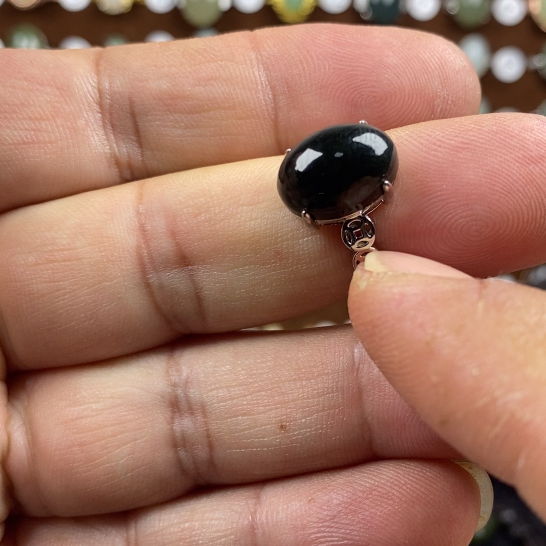 和田玉（青玉）戒指合金