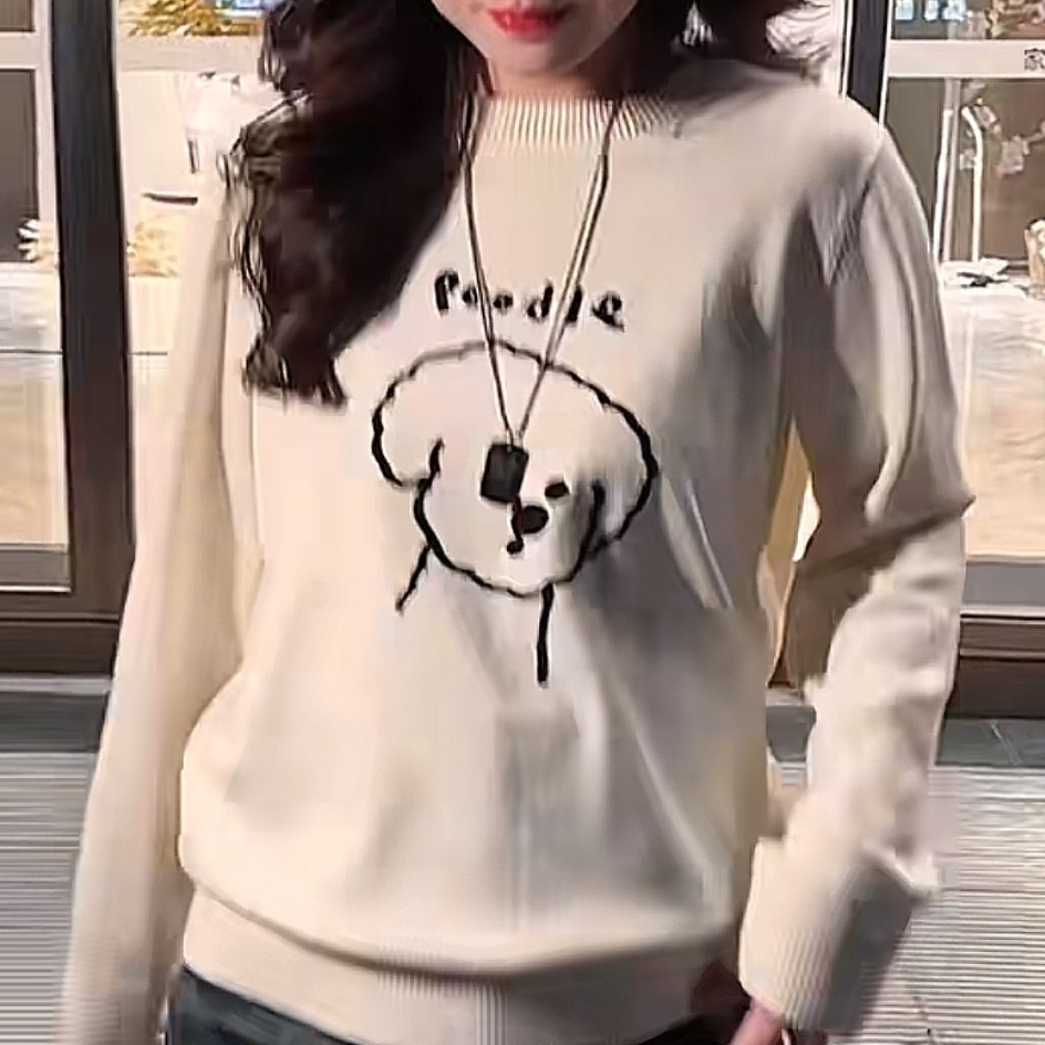 5838（16）（19）毛针织衫减龄宽松型薄款毛衣圆领衫秋季针织衫