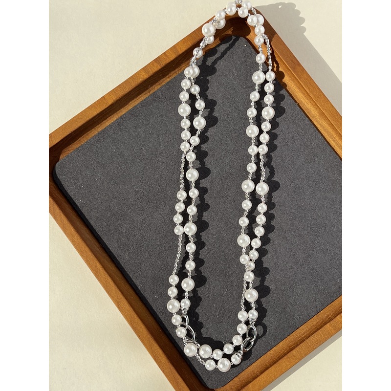 铜合金仿珍珠项链 【DING Design】气质施家珠长款毛衣链DD 9708