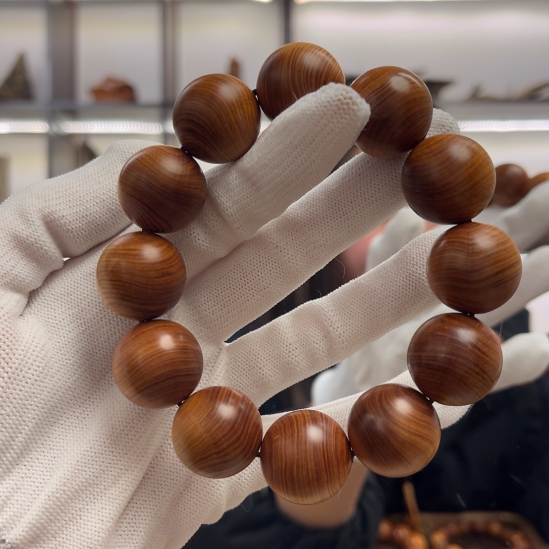 柏木（崖柏）手串/手链20黑油蚕丝顺纹泥膏香料药甜47.5