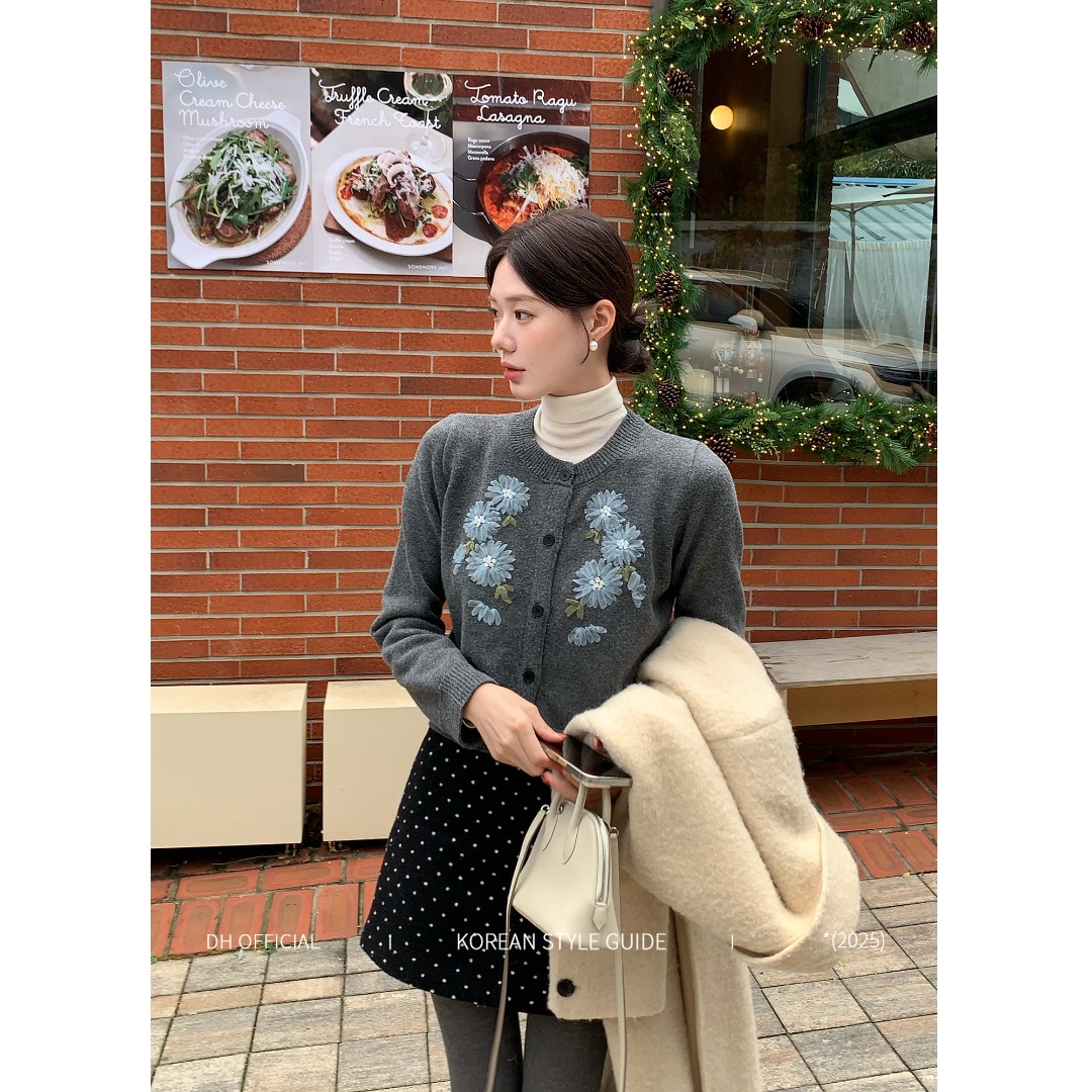 DH 大花【波点舞曲 skirt】秋冬韩系波点半身裙女休闲百搭显瘦A字裙