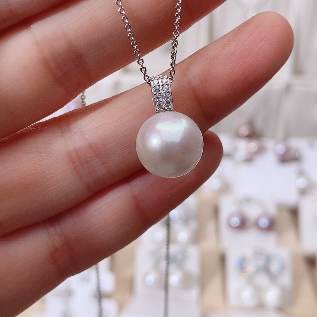 颈饰银S925镶嵌淡水珍珠