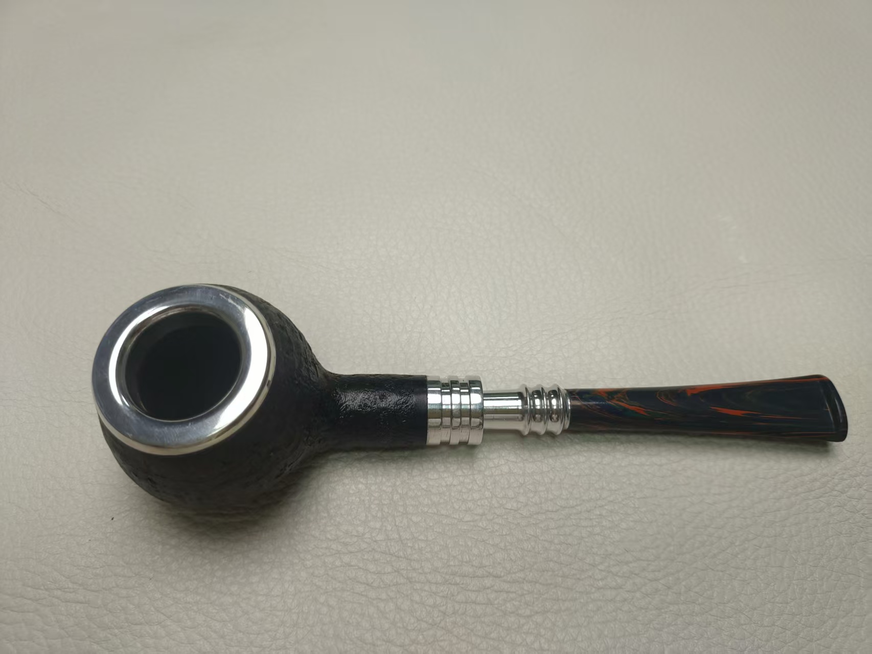 纯手工石楠木三银圈苹果王子烟斗