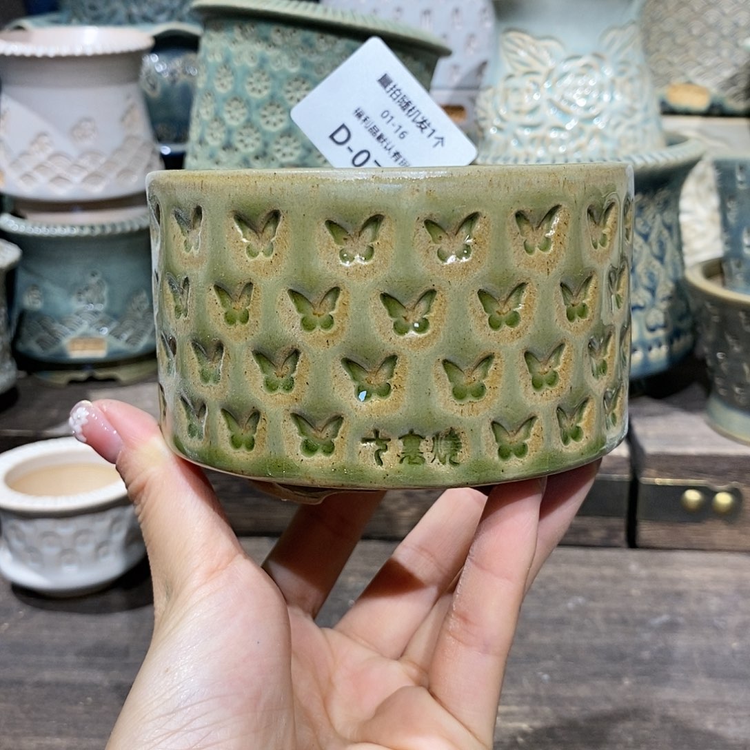 七里烧花盆1-16-077口径9