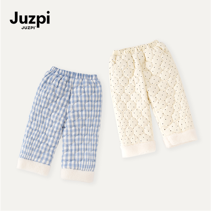 橘止皮·儿童加绒休闲裤2025冬季洋气波点夹棉直筒裤DK259749