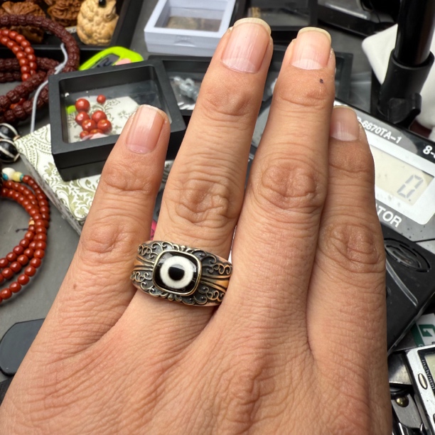 不锈钢石英石戒指 合金戒指手串配饰戒圈