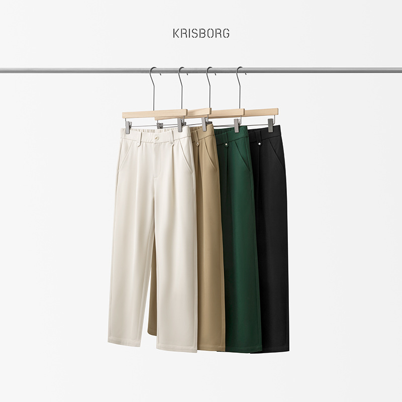 休闲西裤春夏新款韩版潮流垂感西装裤宽松透气直筒裤男装英伦痞帅