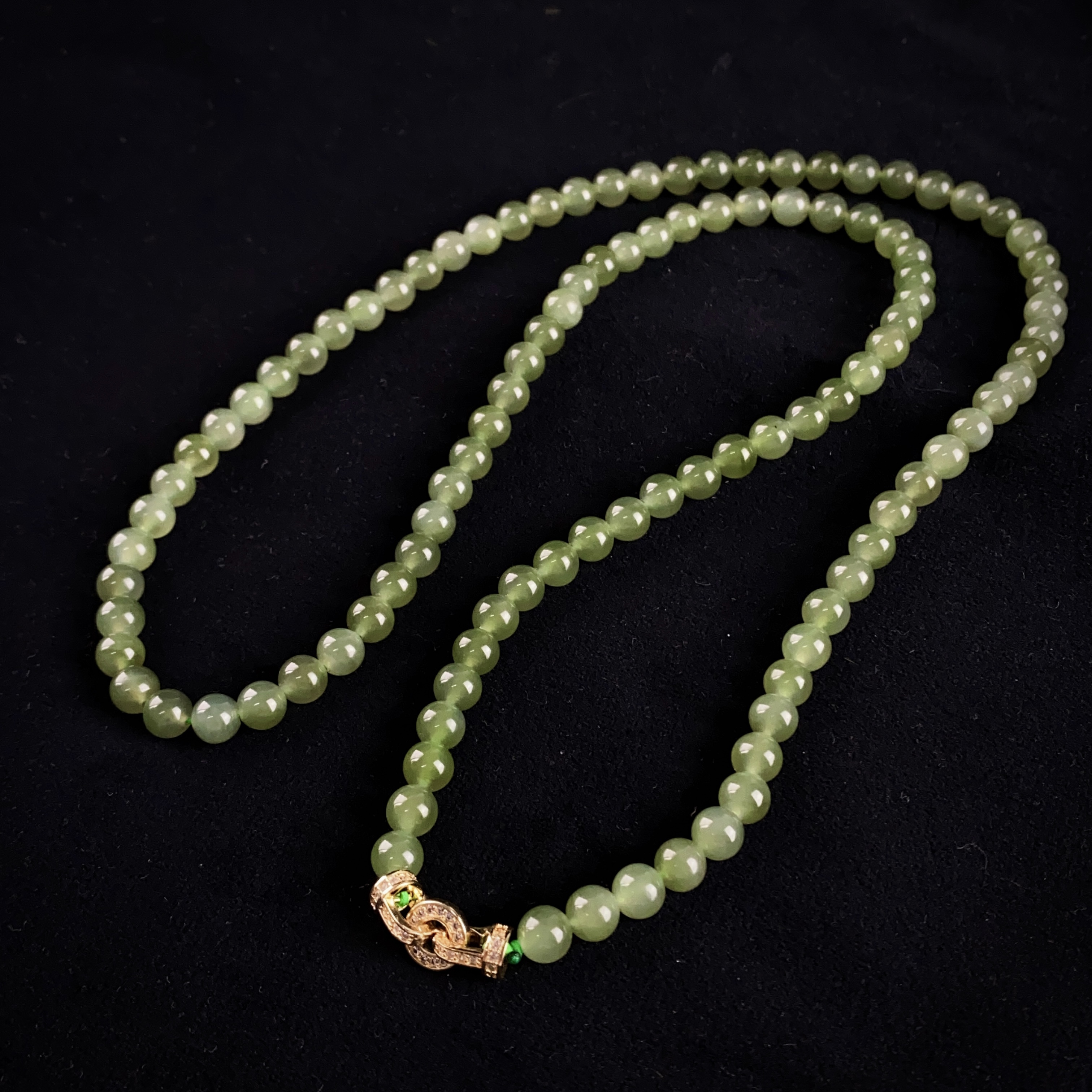 1888/ZY888-568 和田玉精美珠串颈饰约6mm/多样性发/一件