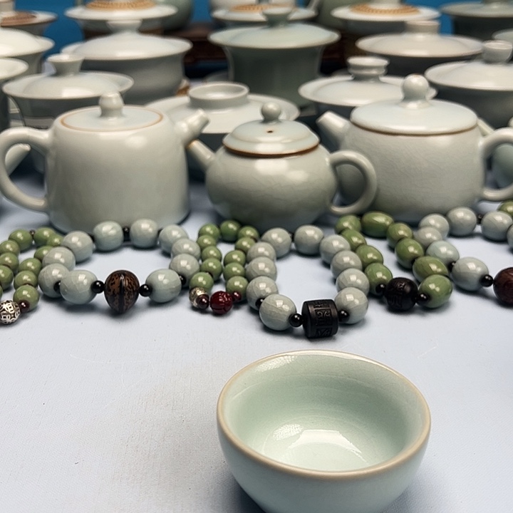 杯天青釉压手杯原矿原釉原产地