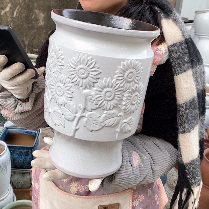 紫砂花盆正品口20高31