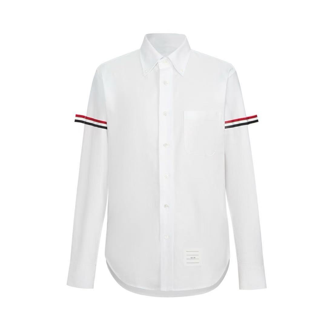 男女同款-经典修身织带长袖衬衫休闲百搭显瘦减龄高级