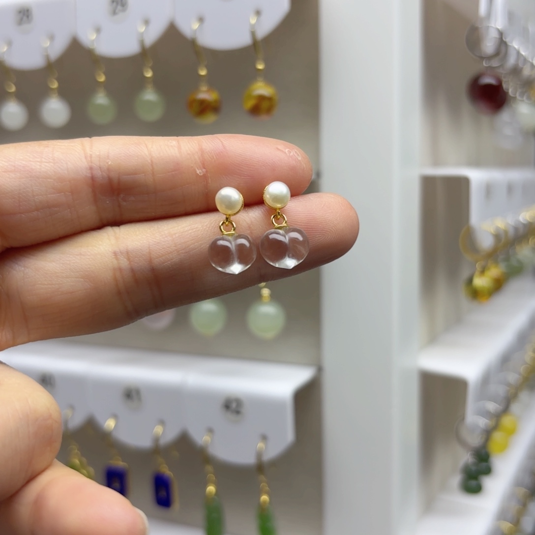 银S925镶嵌耳饰水晶