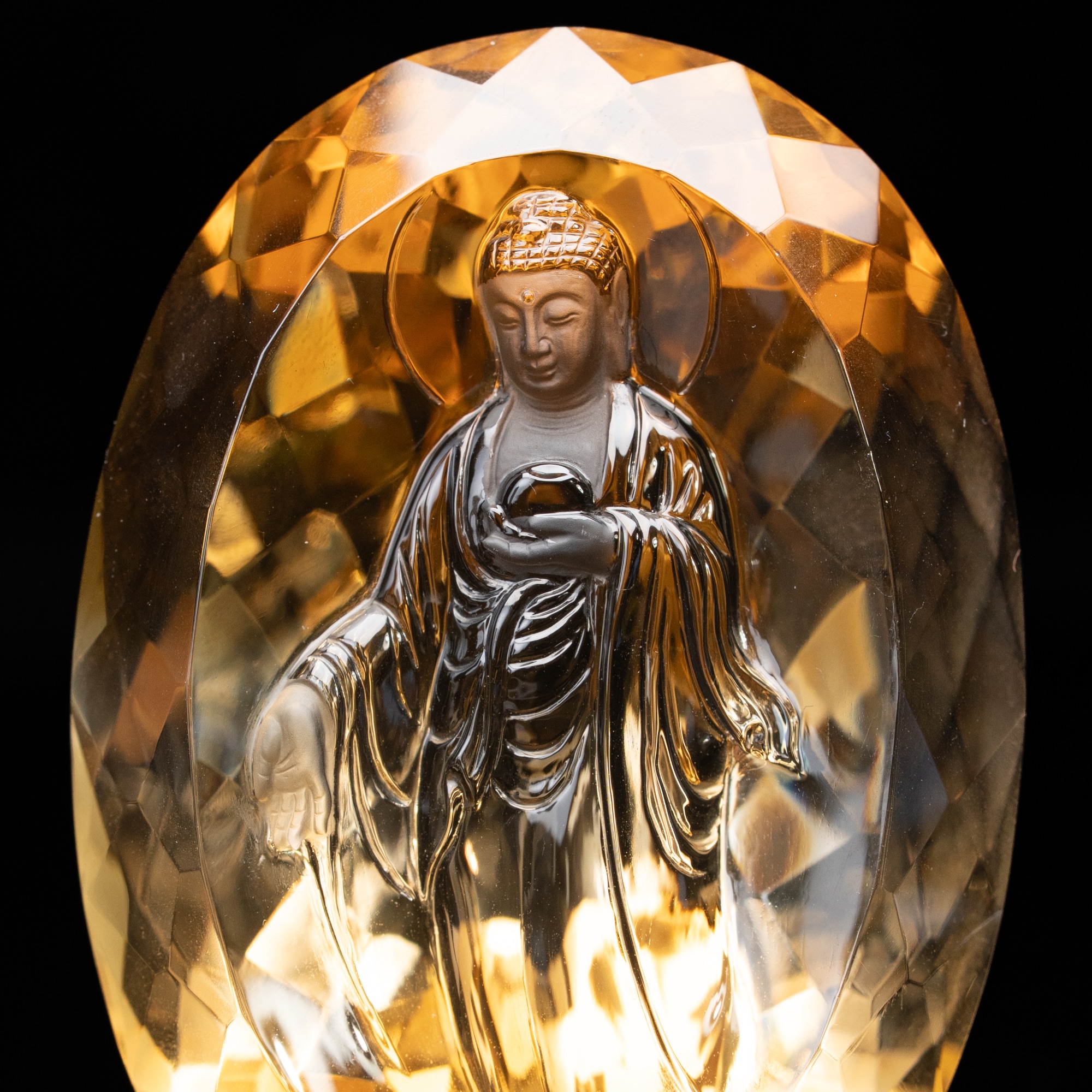 无品牌黄水晶阿弥陀佛——徐利剑大师作品  编号J13143