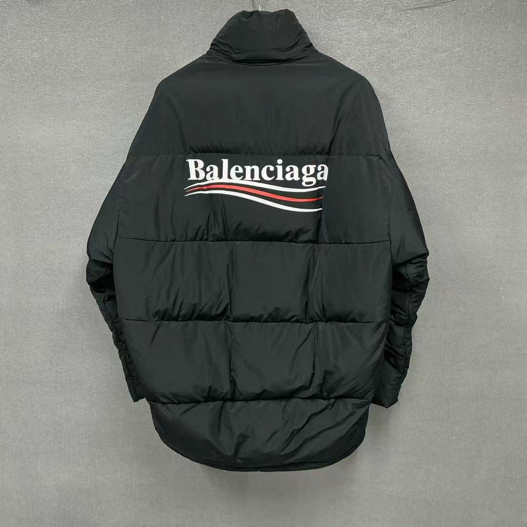 全新未使用 Balenciaga/巴黎世家 可乐海浪logo棉服外套/带吊46码