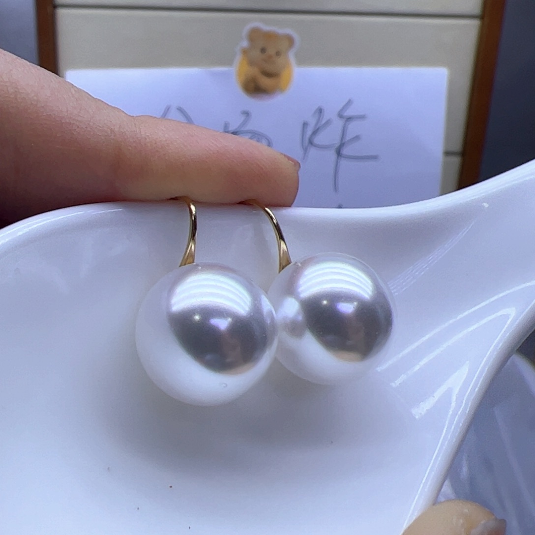 淡水珍珠耳饰18K金镶嵌