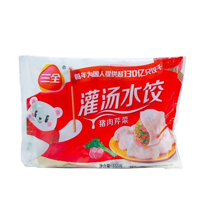三全 灌汤猪肉芹菜水饺 455g