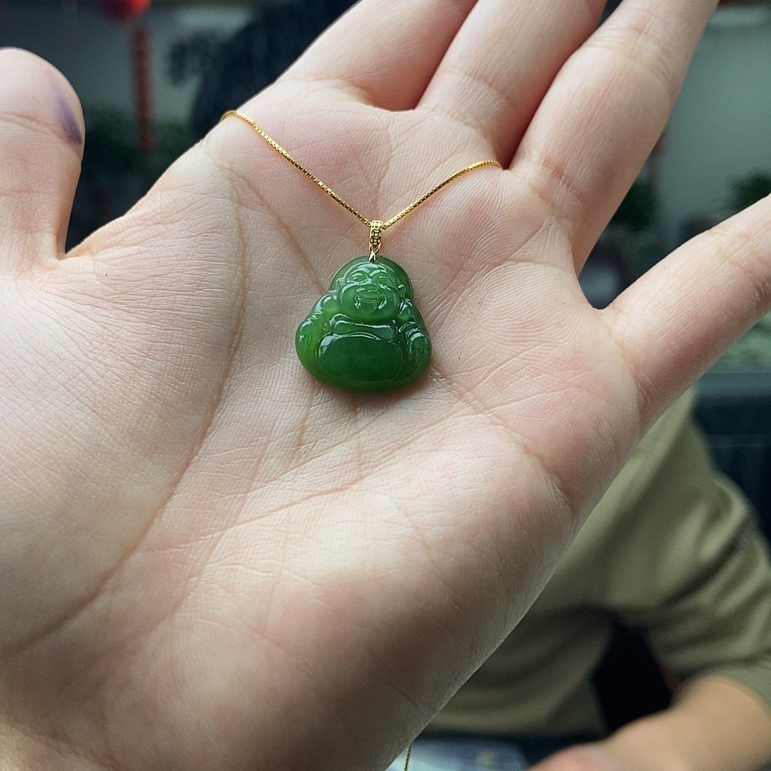 和田玉颜色多样性发拍一发一18K金镶嵌