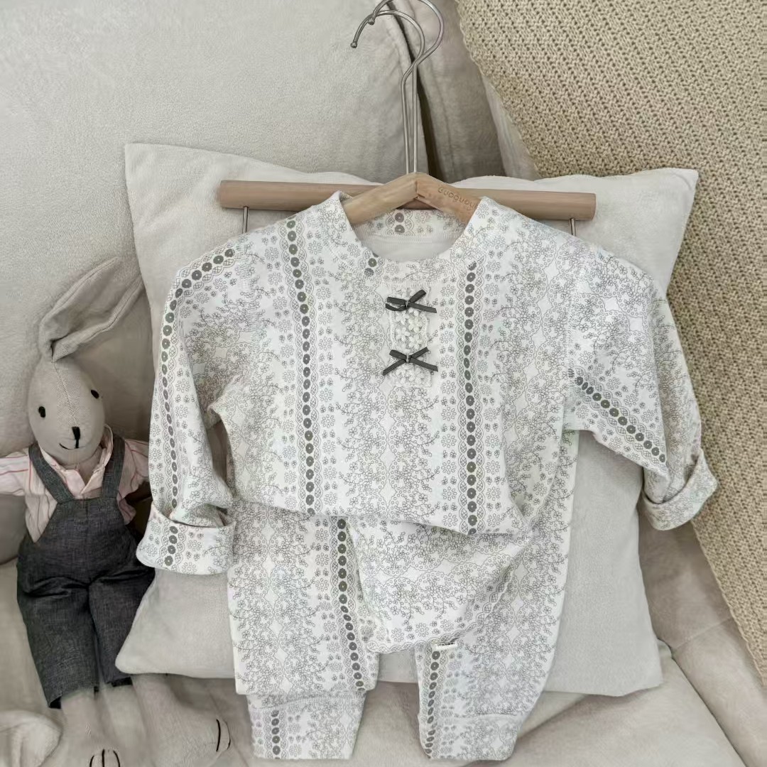 两套厚款保暖居家休闲风家居服套装童装秋裤秋季儿童女童