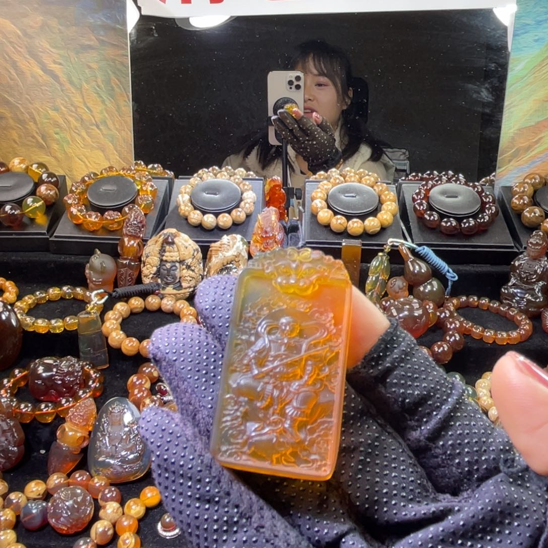 琥珀手链未镶嵌玄武大帝