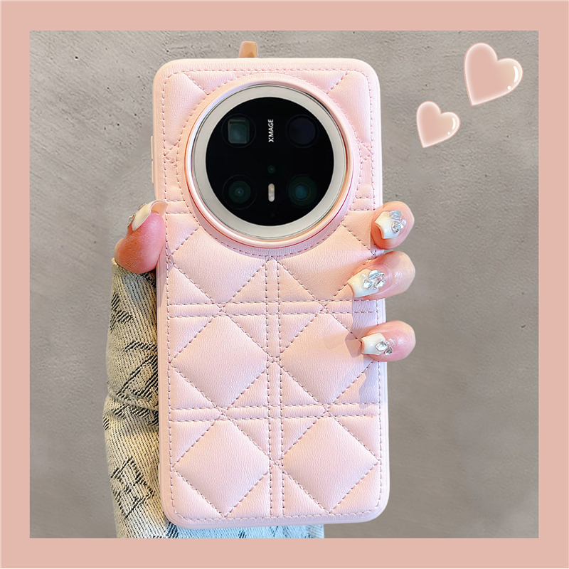 适用华为mate70pro+手机壳mate60pro小香风菱格皮质pura70pro硬壳