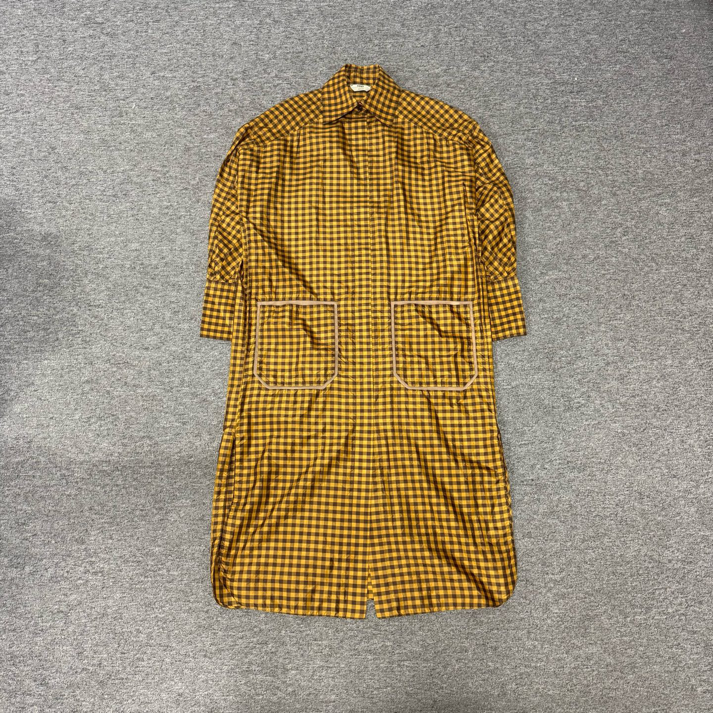 99新 AMIPARIS fendi 格子 衬衫裙 连衣裙