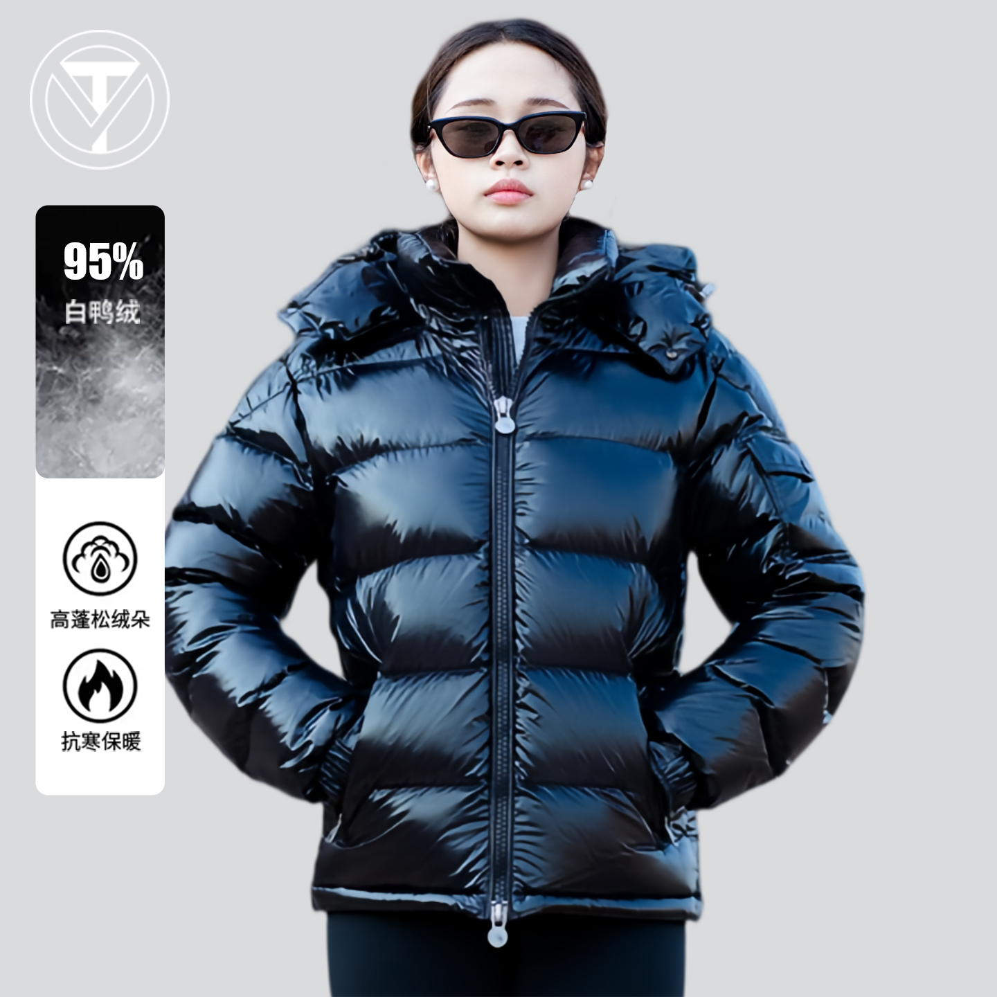 羽淘短款羽绒服女冬季2025新款小个子加厚保暖黑色羽绒外套防寒服