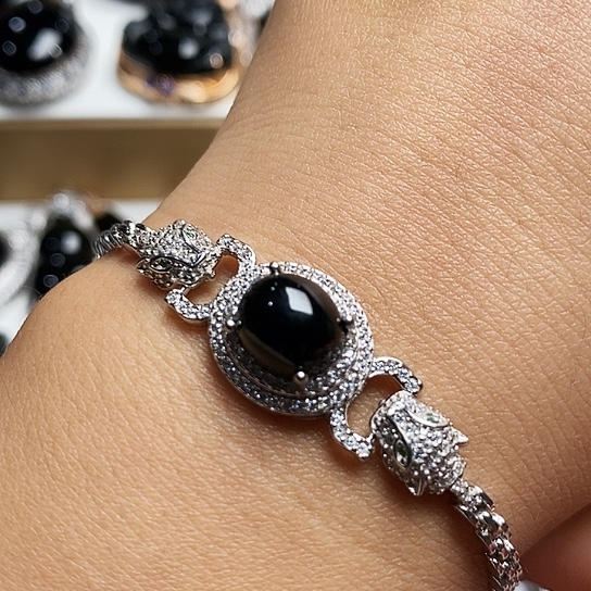 翡翠银S925镶嵌手链