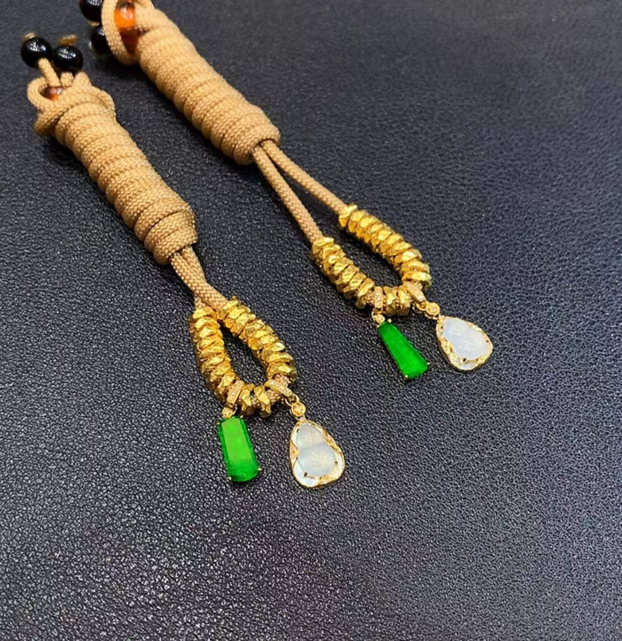 【平安与福禄】翡翠 18K 缅甸A货翡翠项链 YS L 多样性发其一